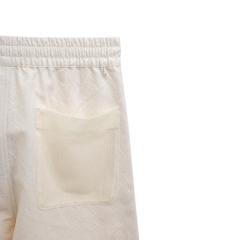 Merely Made Plant Jacquard Wide Shorts Cream 190SP Degli Uberti